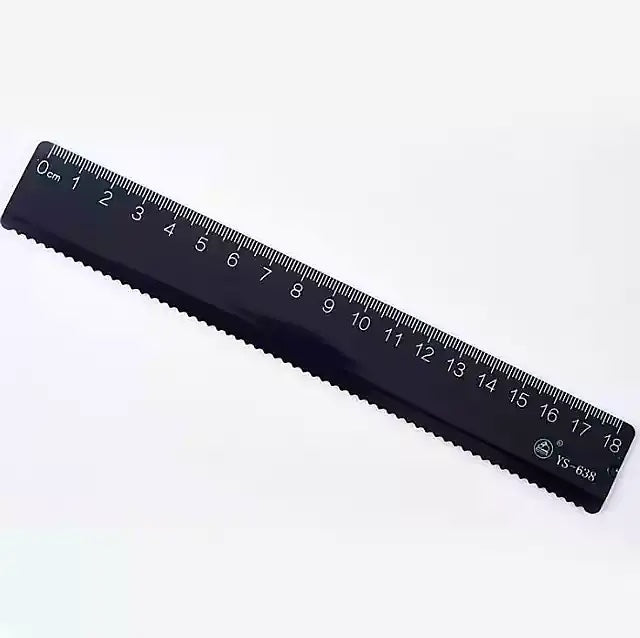 18cm ruler black