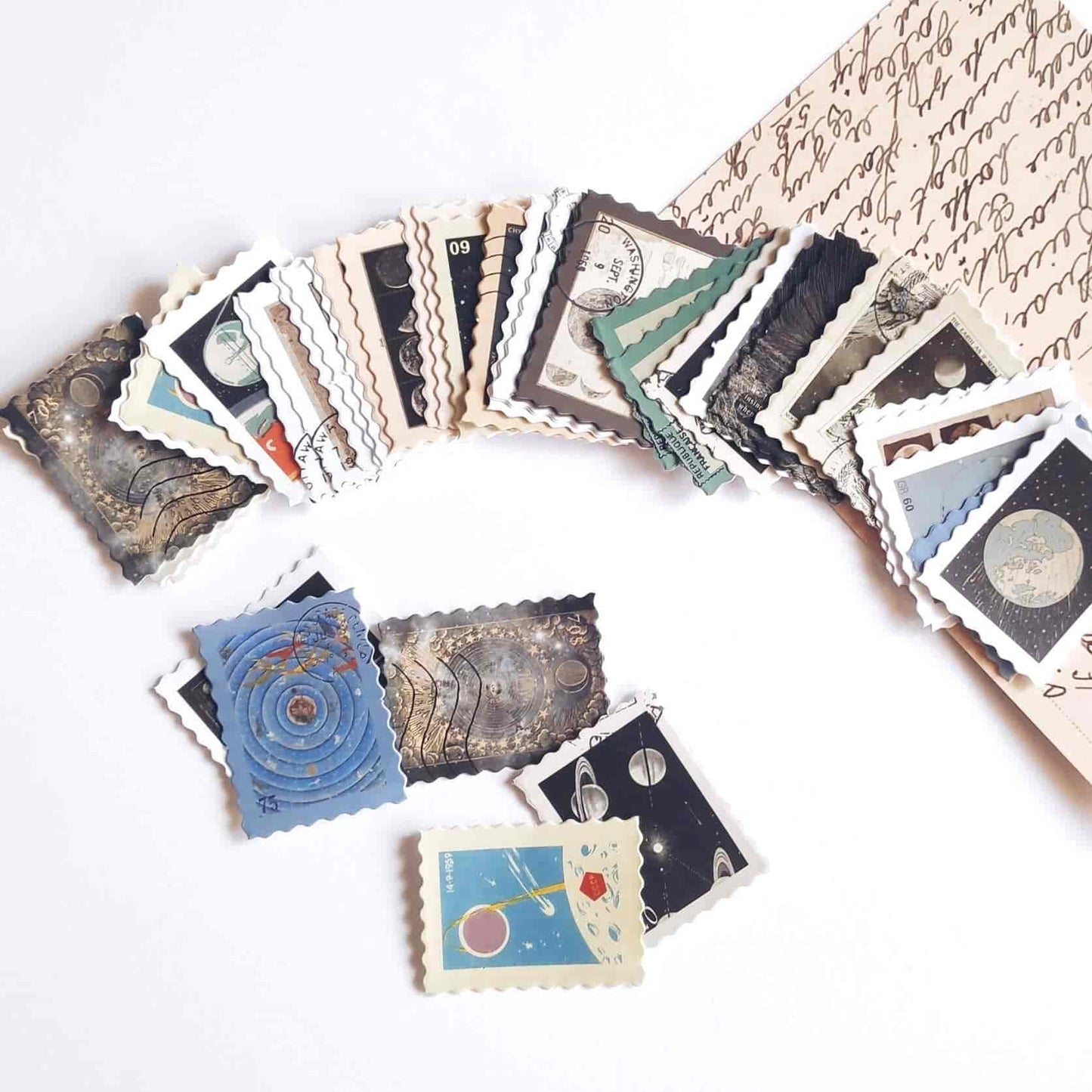 Space stamp sticker set