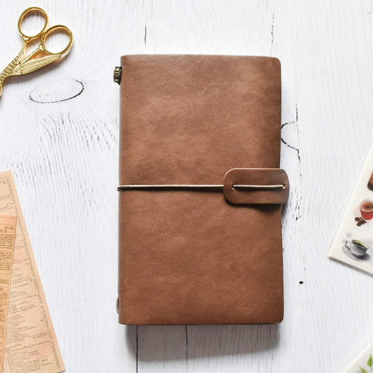 Brown dotted travelers journal