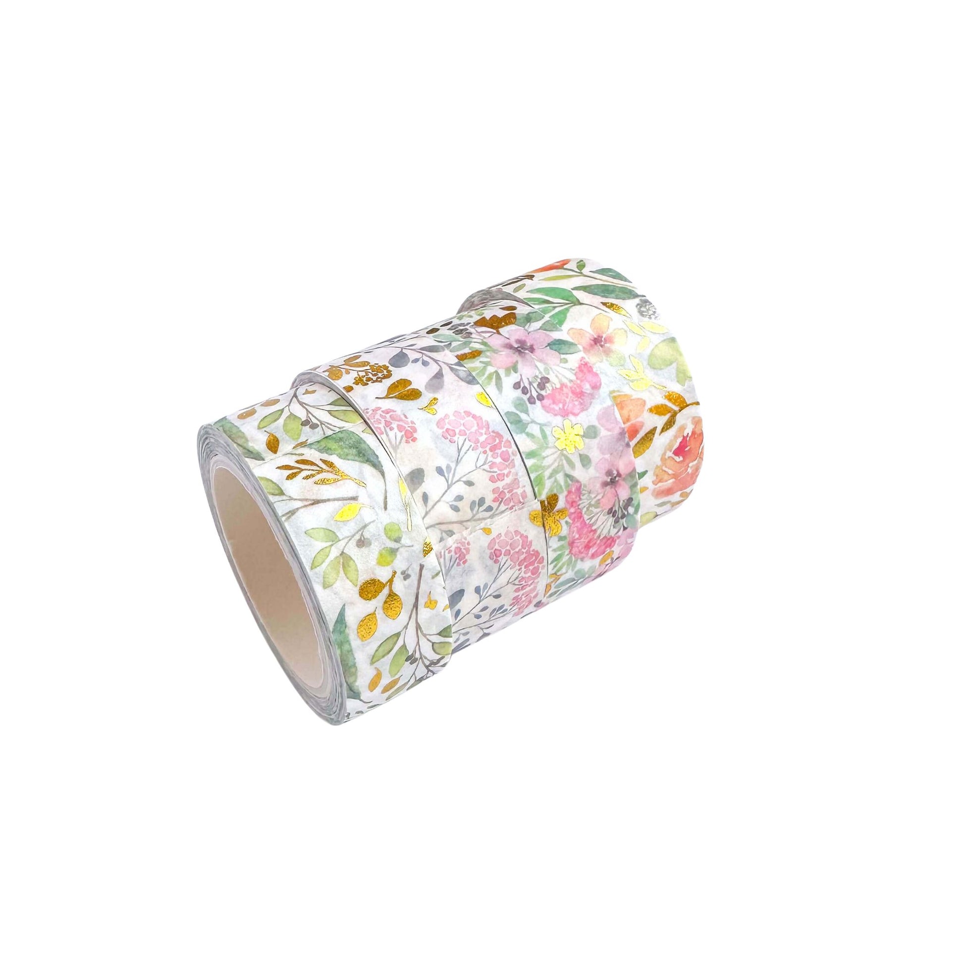 Collection of washi tapes with gold and flower detail